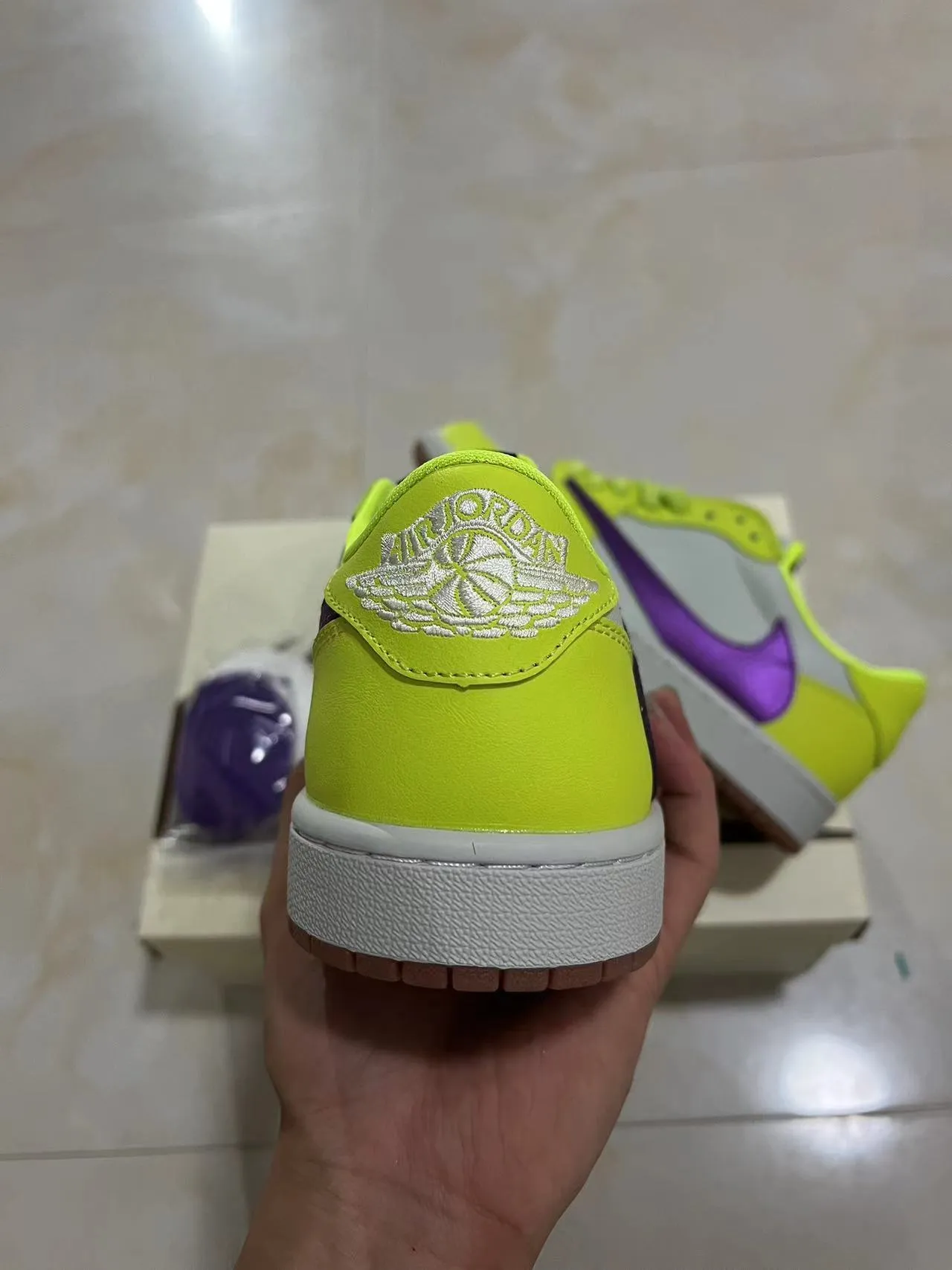 Nike Dunk Low Neon Yellow Purple Metallic Lifestyle Sneakers 7