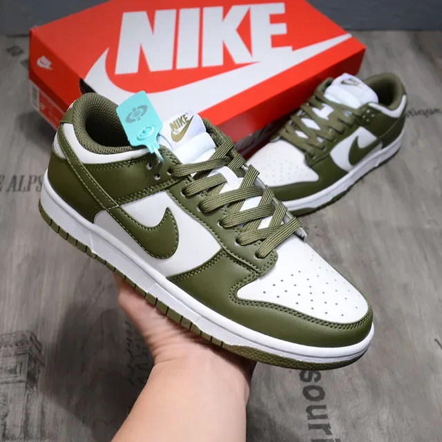 Nike Dunk Low Olive Green and White Lifestyle Sneakers 2