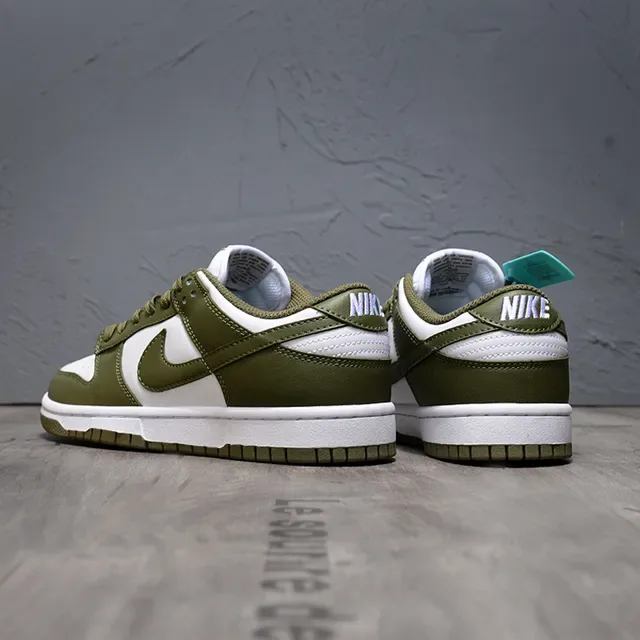 Nike Dunk Low Olive Green and White Lifestyle Sneakers 3