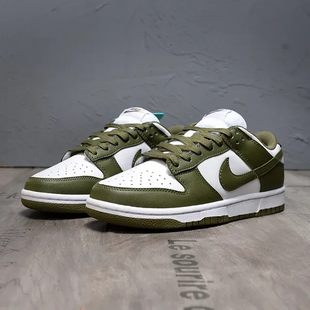 Nike Dunk Low Olive Green and White Lifestyle Sneakers 4