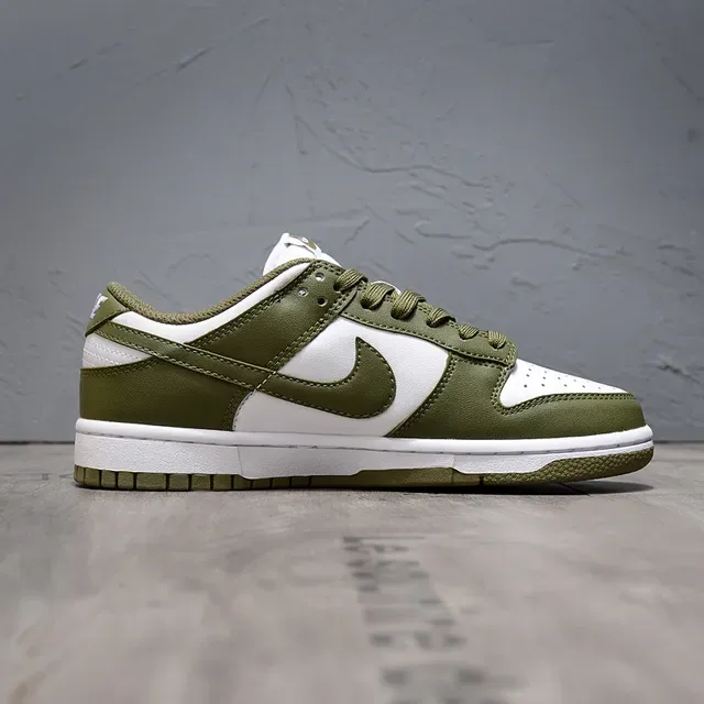 Nike Dunk Low Olive Green and White Lifestyle Sneakers 6