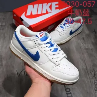 Nike Dunk Low White and Royal Blue Lifestyle Sneakers