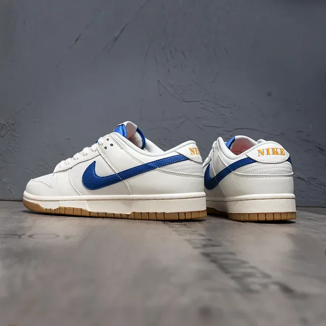 Nike Dunk Low White and Royal Blue Lifestyle Sneakers 3