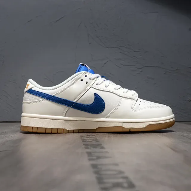 Nike Dunk Low White and Royal Blue Lifestyle Sneakers 6