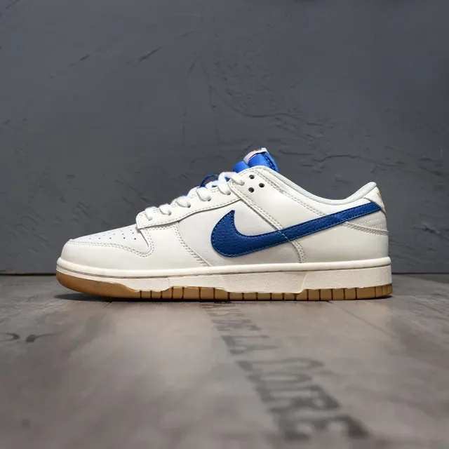 Nike Dunk Low White and Royal Blue Lifestyle Sneakers 7