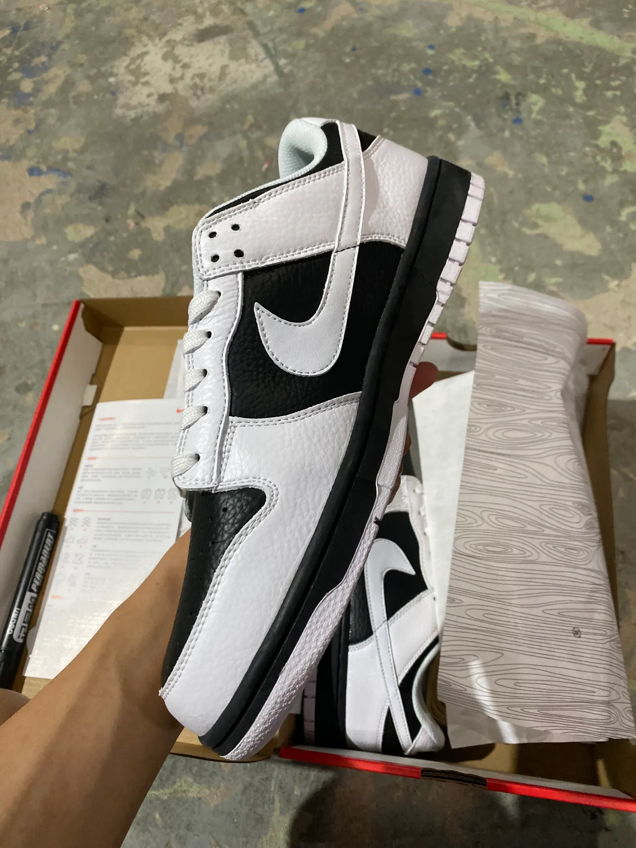 Nike Dunk Low White Black Lifestyle Sneakers 4