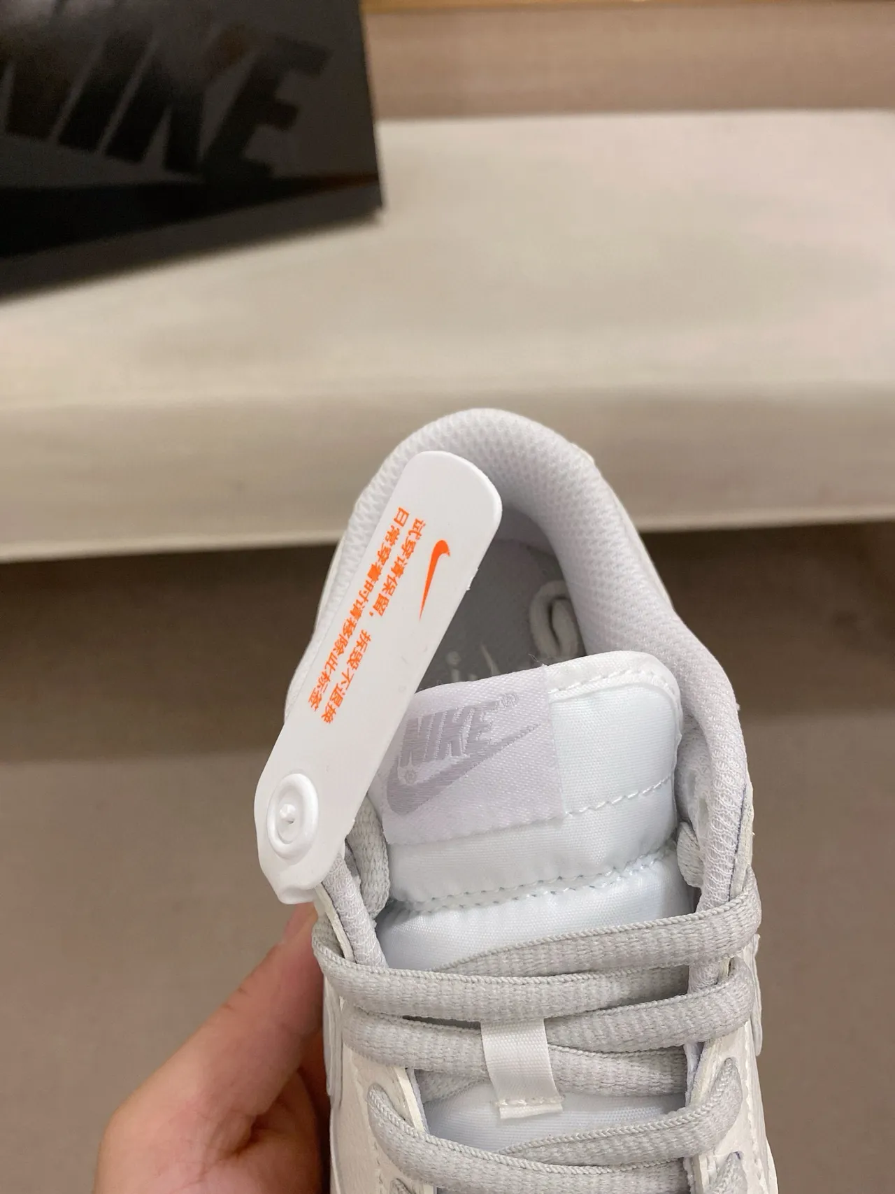 Nike Dunk Low White Gray Supreme Skateboard Shoes 5