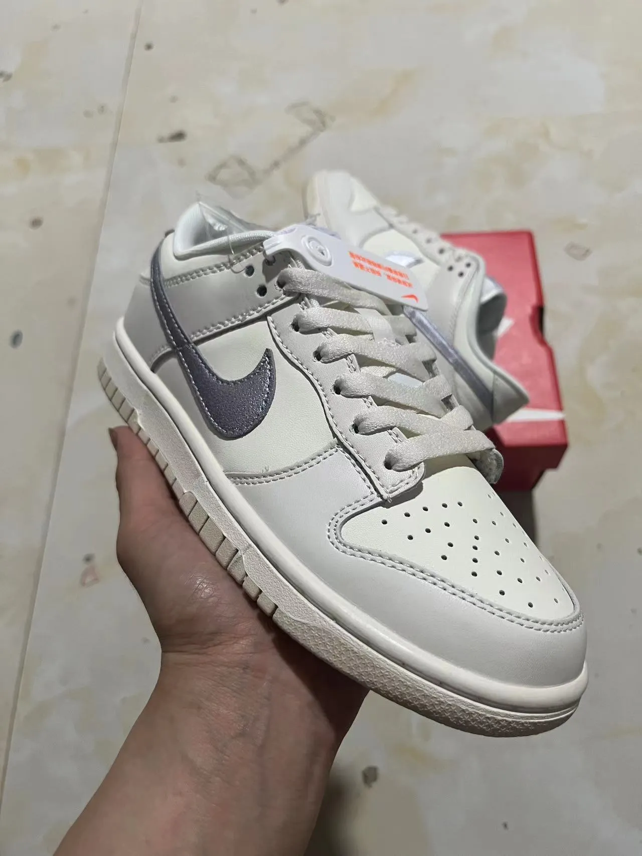Nike Dunk Low White Metallic Silver Lifestyle Sneakers 2
