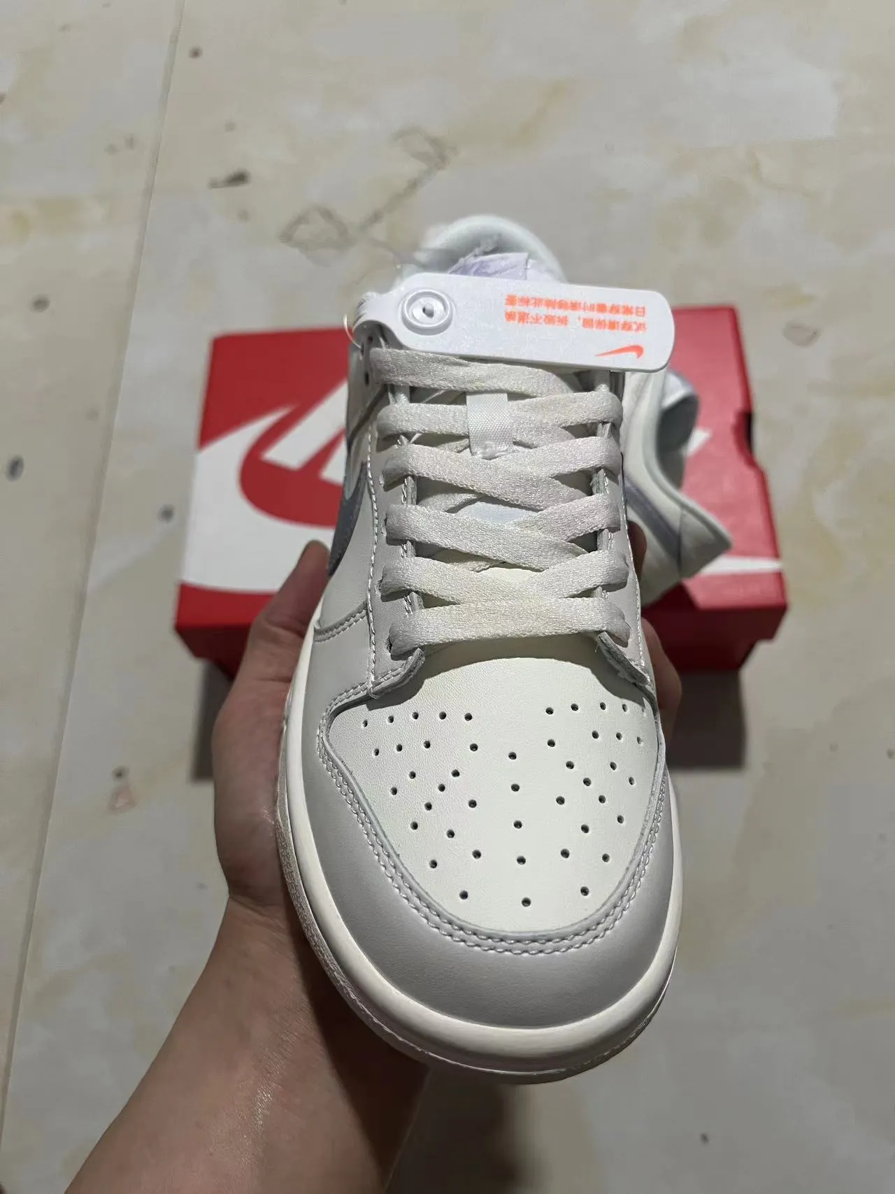 Nike Dunk Low White Metallic Silver Lifestyle Sneakers 3