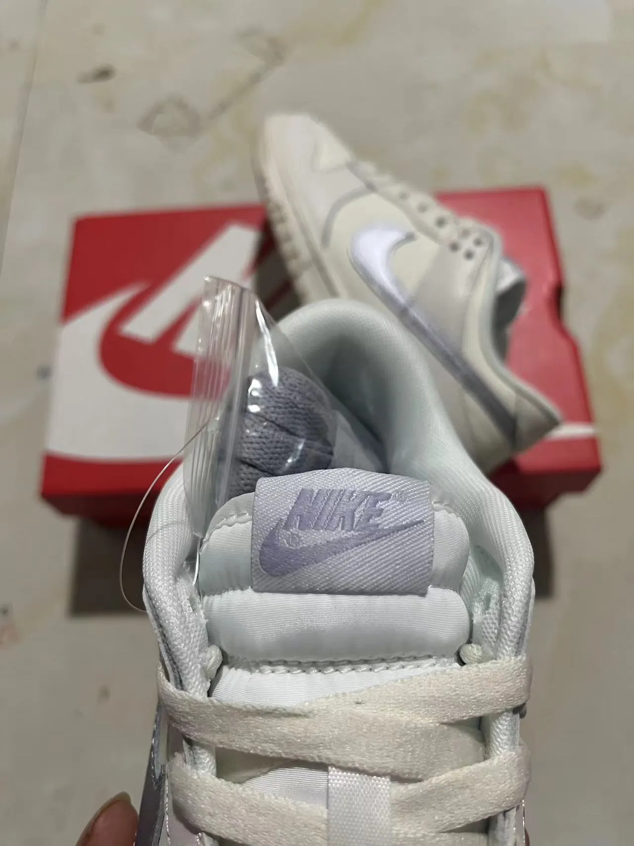 Nike Dunk Low White Metallic Silver Lifestyle Sneakers 4