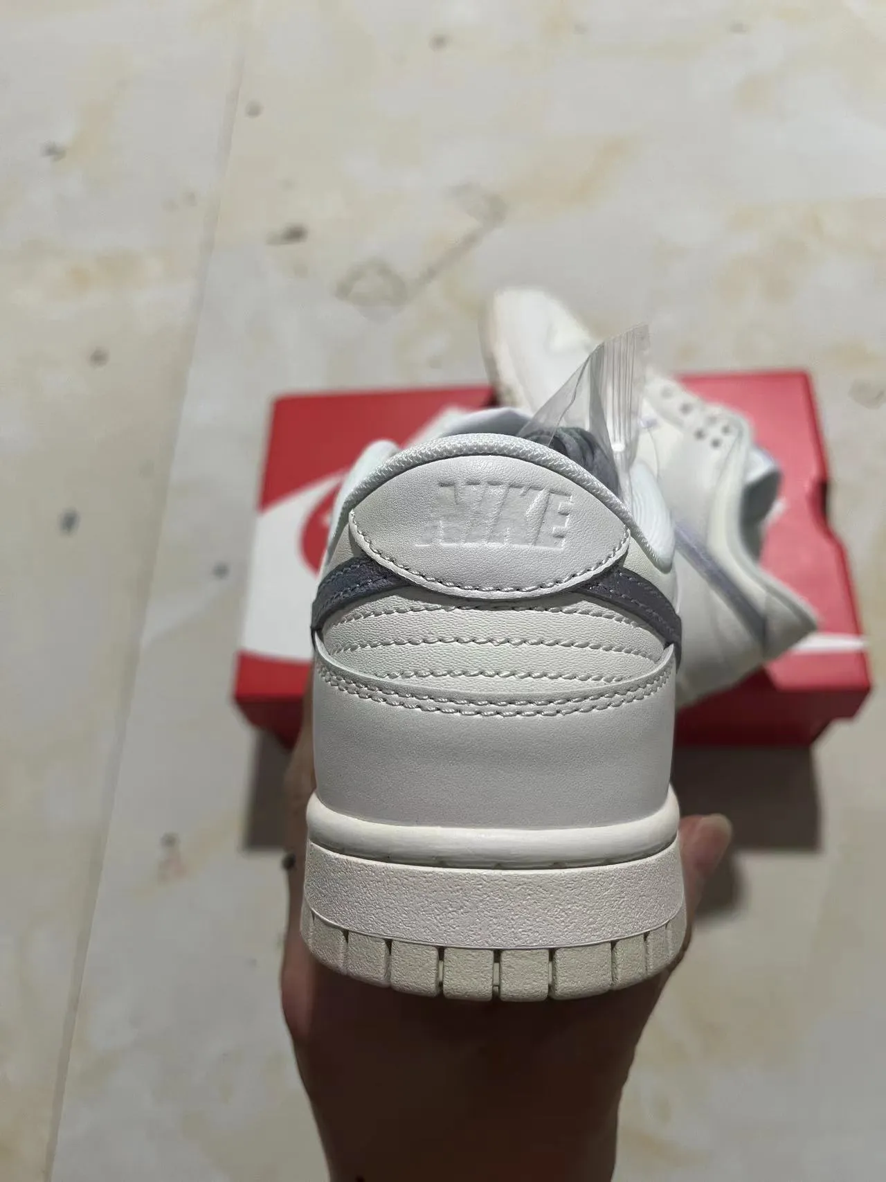 Nike Dunk Low White Metallic Silver Lifestyle Sneakers 8