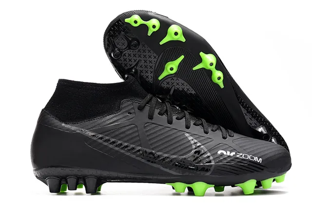 Nike Dourado Preto Metálico Cobre Superior Alto-Corte Colar de Meia Campo Firme Tênis de Futebol 4
