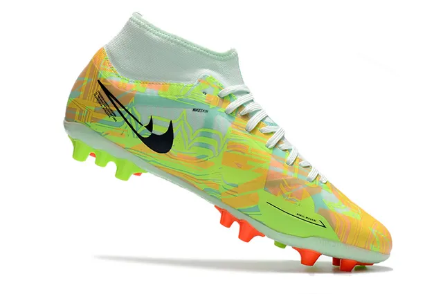 Nike Dourado Preto Metálico Cobre Superior Alto-Corte Colar de Meia Campo Firme Tênis de Futebol 16