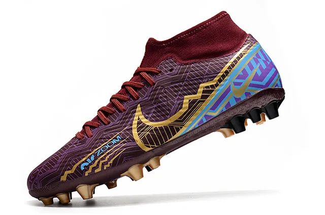 Nike Dourado Preto Metálico Cobre Superior Alto-Corte Colar de Meia Campo Firme Tênis de Futebol 23