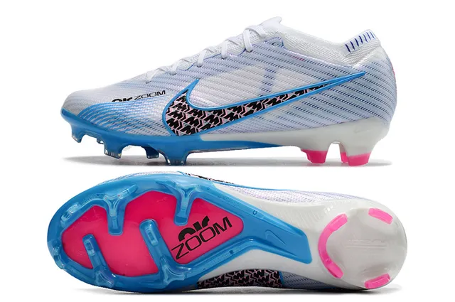 Nike Chaussures de football avec partie supérieure or bleu métallique cuivre plaque de semelle iridiscente terrain ferme 5