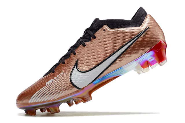 Nike Chaussures de football avec partie supérieure or bleu métallique cuivre plaque de semelle iridiscente terrain ferme 19