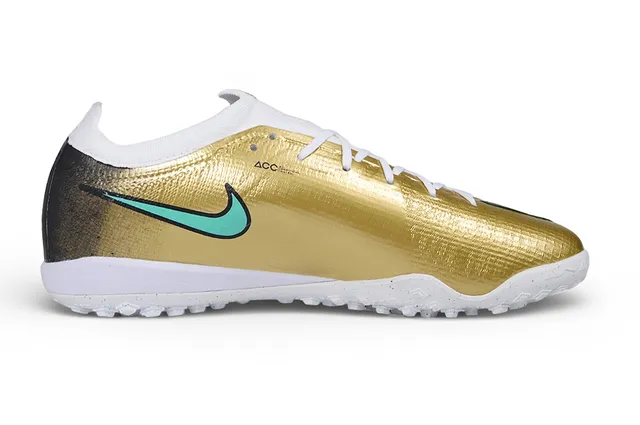 Nike Chaussures de football turf dessus synthétique métallique or bleu talón dégradé 16