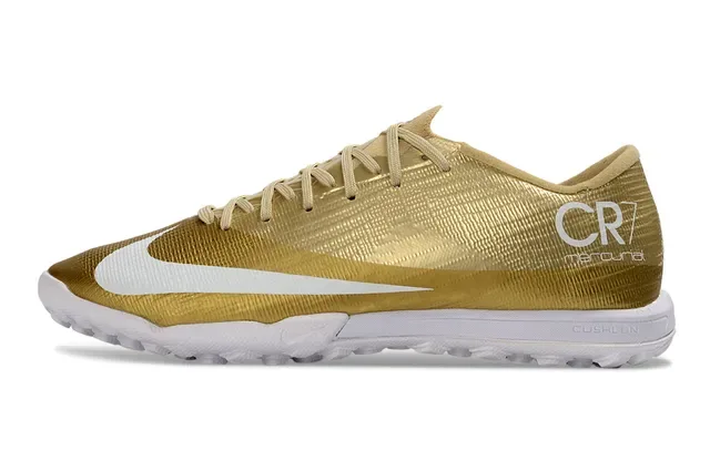 Nike Or Blanc Métallique Synthétique Accent Swoosh Chaussures de Football Turf 5