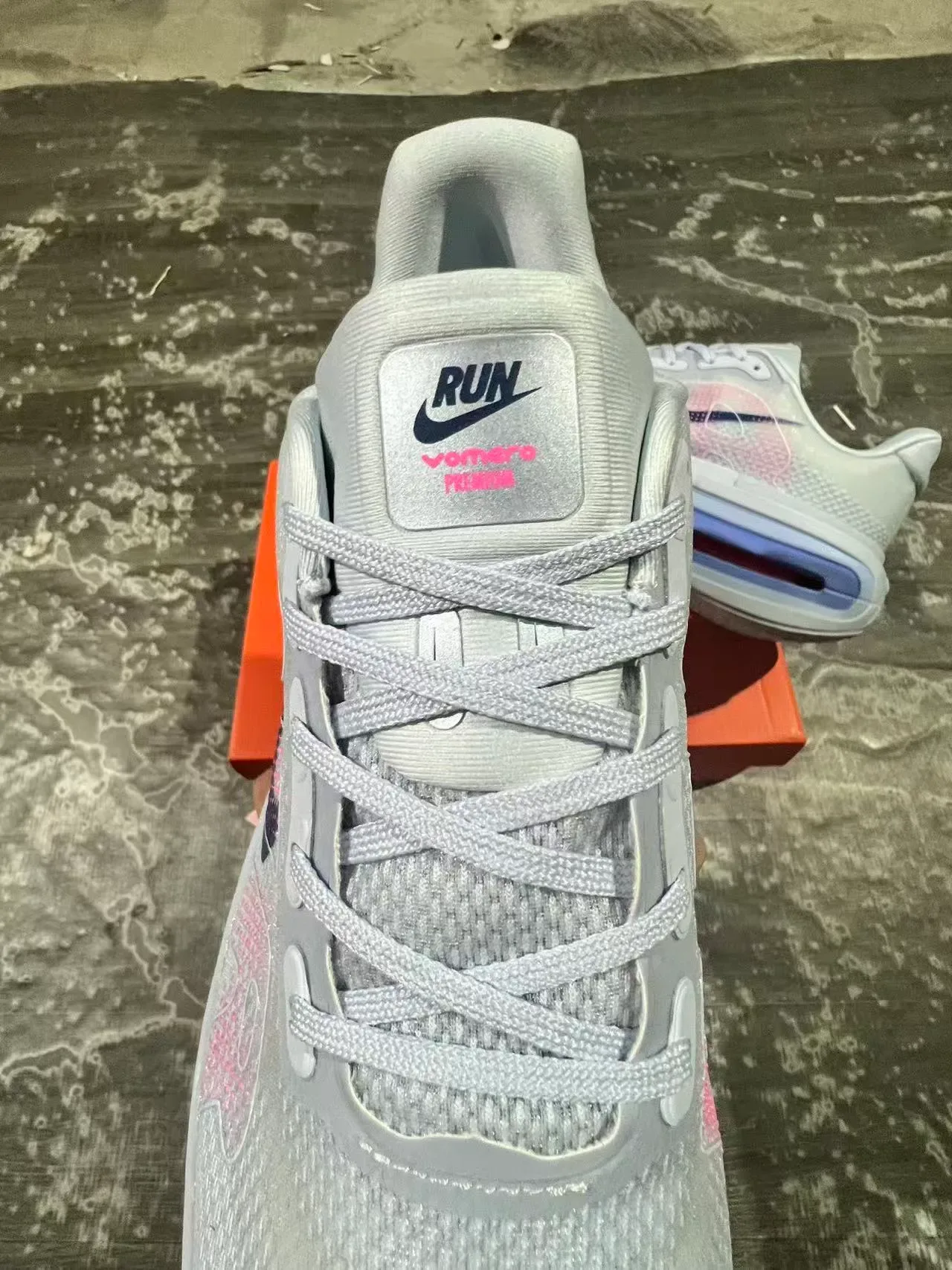Nike Gray Pink Visible Full-Length Air Zoom Unit Lavender-Blue Midsole Frame Lifestyle Sneakers 4