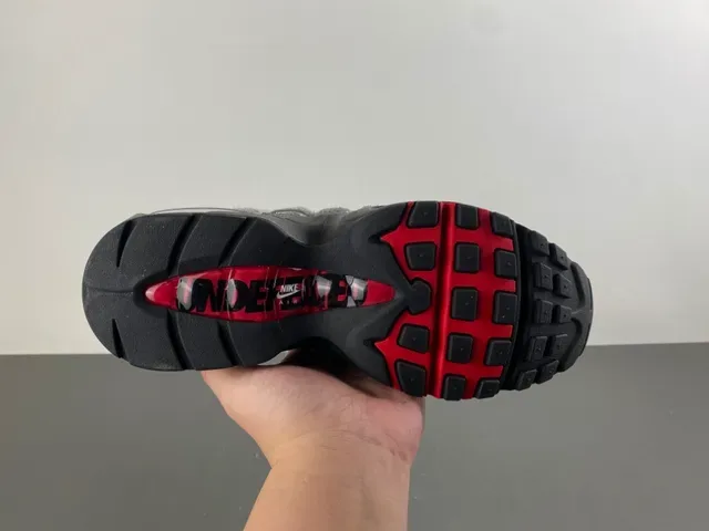 Nike Gray Red Segmented Visible Air Cushioning Layered Suede And Mesh Upper Lifestyle Sneakers 9