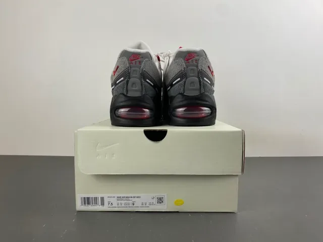 Nike Gray Red Segmented Visible Air Cushioning Layered Suede And Mesh Upper Lifestyle Sneakers 16