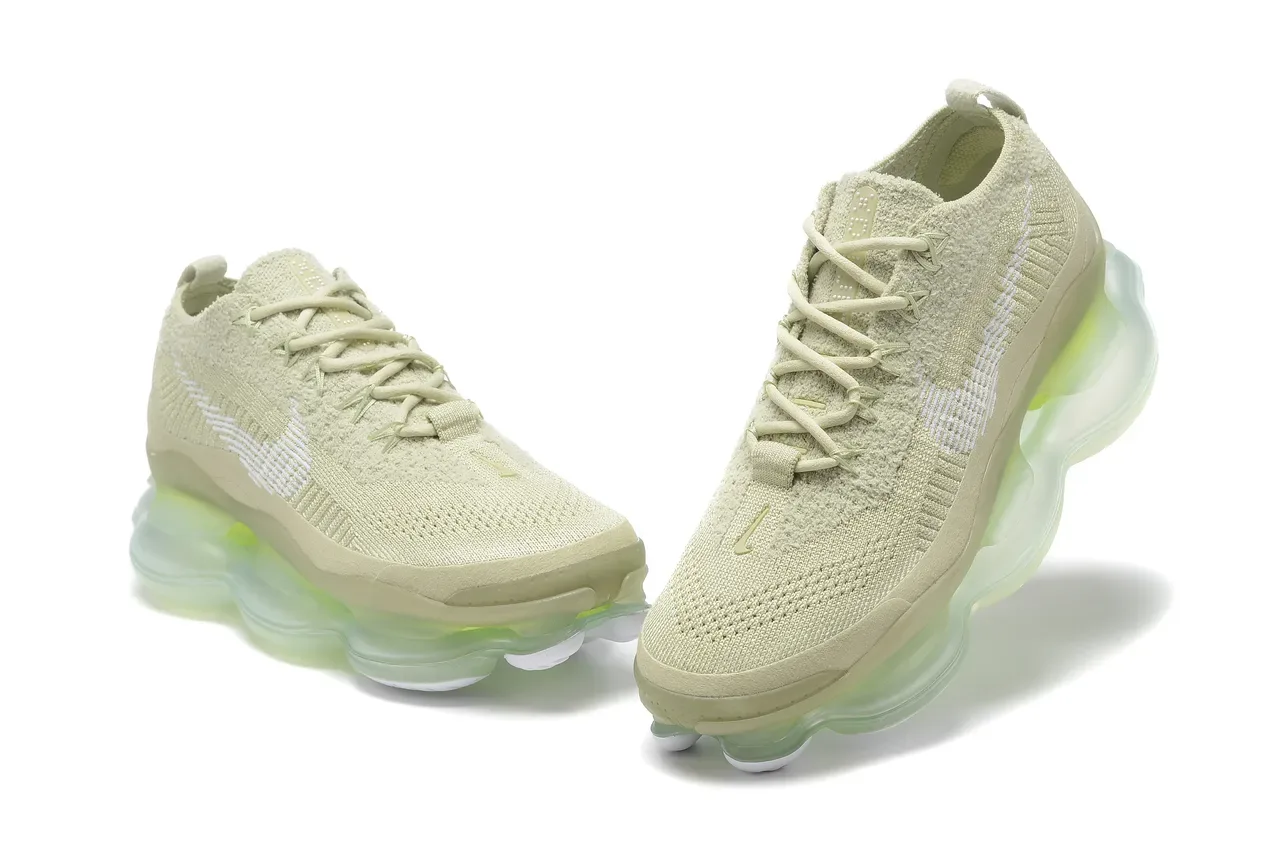 Nike Green Beige Knit Upper Integrated Lacing System Lifestyle Sneakers 3