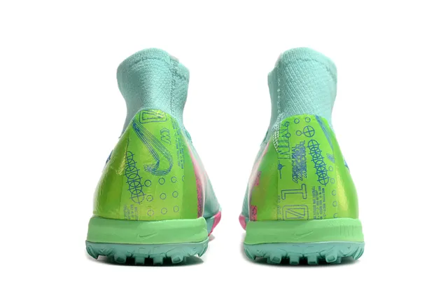 Nike Vert Rose Haut Ajuste Chaussette Empeigne Dégradé Iridescent Finition Gazon Chaussures de Football 4