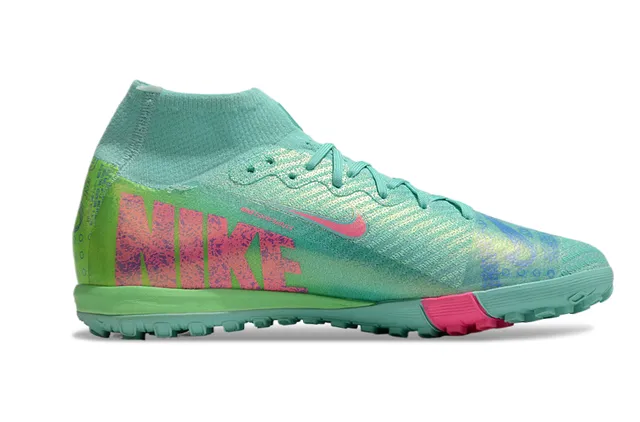 Nike Vert Rose Haut Ajuste Chaussette Empeigne Dégradé Iridescent Finition Gazon Chaussures de Football 7