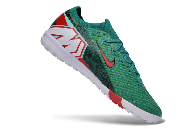 Nike Vert Rouge Haut en maille superposition motif floral Turf chaussures de soccer pour gazon 2