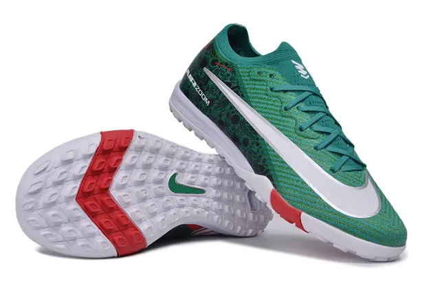 Nike Vert Rouge Haut en maille superposition motif floral Turf chaussures de soccer pour gazon 4