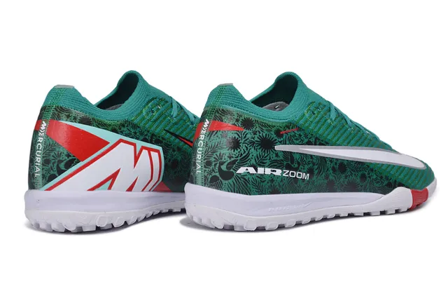 Nike Vert Rouge Haut en maille superposition motif floral Turf chaussures de soccer pour gazon 5