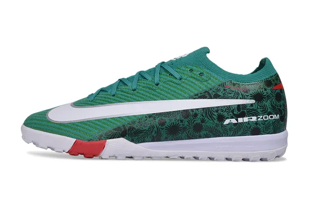 Nike Vert Rouge Haut en maille superposition motif floral Turf chaussures de soccer pour gazon 6