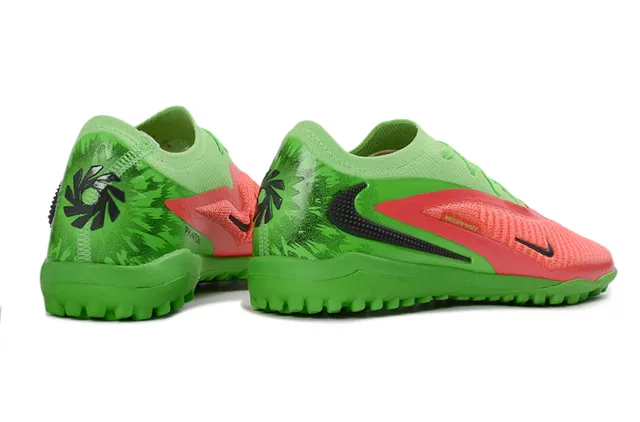 Nike Vert Rouge chaussures de football sur gazon à coupe basse avec upper tricoté texturisé et cage du milieu du pied 5