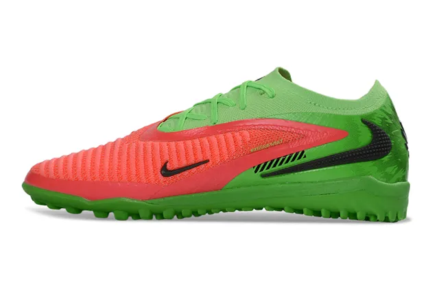 Nike Vert Rouge chaussures de football sur gazon à coupe basse avec upper tricoté texturisé et cage du milieu du pied 7