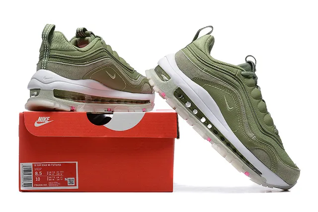 Nike Green White Layered Olive Upper Visible Air Cushioning Sneakers 3