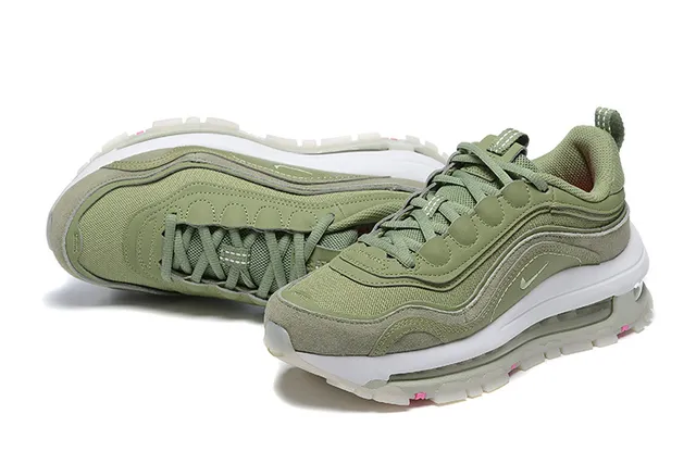 Nike Green White Layered Olive Upper Visible Air Cushioning Sneakers 5