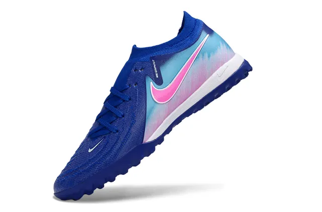 Nike Gripknit Turf Chaussures de soccer pour gazon bleu rose en tricot upper gradient color blocking 3