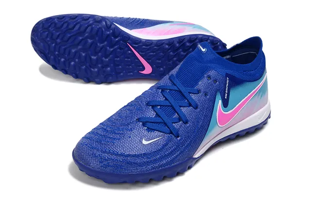 Nike Gripknit Turf Chaussures de soccer pour gazon bleu rose en tricot upper gradient color blocking 4