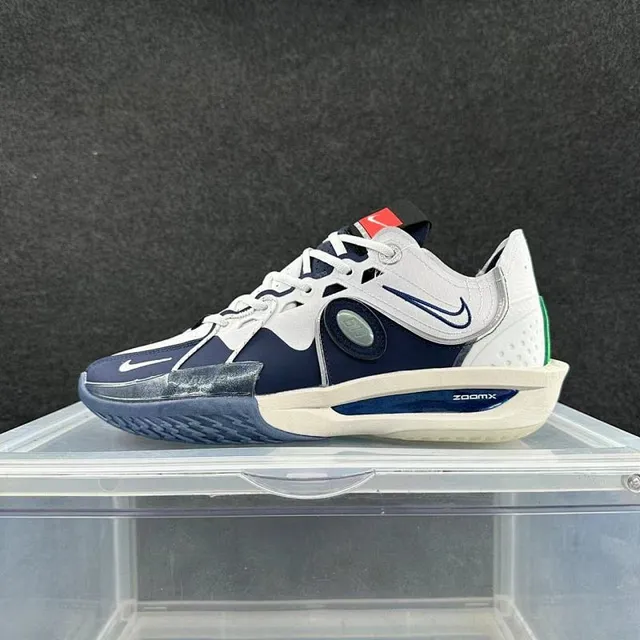 Nike GT Cut Navy White Asymmetrical Paneling Midfoot Cage Basketball Shoes 2