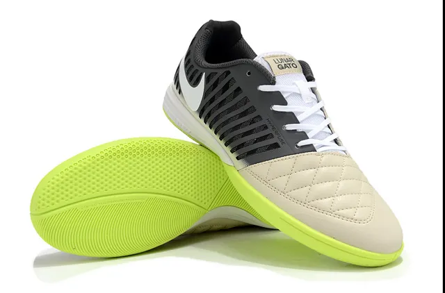 Nike Hyperfuse Beige Green Low-Top Caged Upper Indoor Soccer Shoes 3