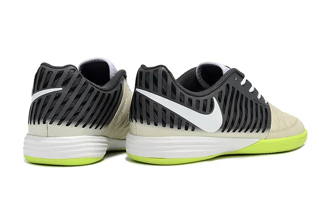 Nike Hyperfuse Beige Green Low-Top Caged Upper Indoor Soccer Shoes 4
