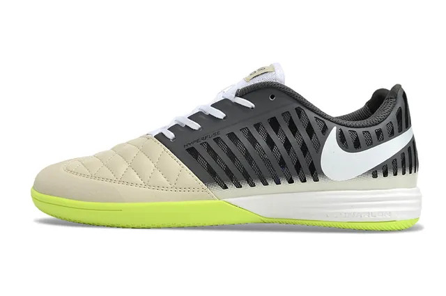 Nike Hyperfuse Beige Green Low-Top Caged Upper Indoor Soccer Shoes 6