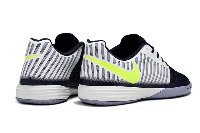 Nike Hyperfuse Interior Marinho Branco Verde Neón Interior Sapatos de Futebol 5