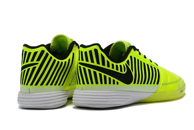 Nike Hypervenom Phantom Indoor Jaune Noir matelassé synthétique upper superpositions latérales rayées indoor chaussures de soccer 2