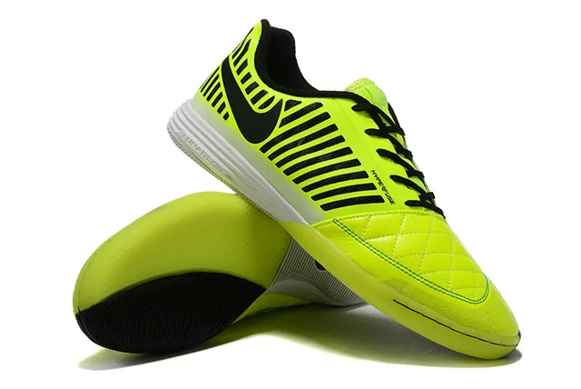 Nike Hypervenom Phantom Indoor Jaune Noir matelassé synthétique upper superpositions latérales rayées indoor chaussures de soccer 3