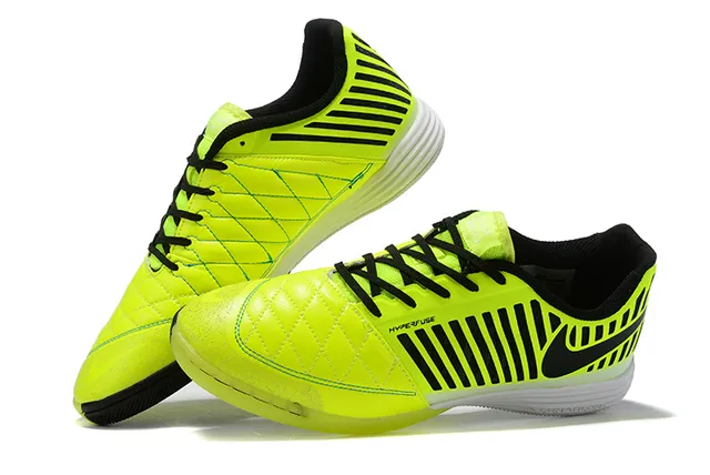 Nike Hypervenom Phantom Indoor Jaune Noir matelassé synthétique upper superpositions latérales rayées indoor chaussures de soccer 4