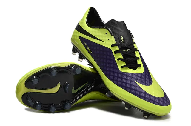 Nike HyperVenom Yellow Purple Low-Cut Synthetic Upper Textured Grid Midfoot Panel Firm-Ground Soccer Shoes 4