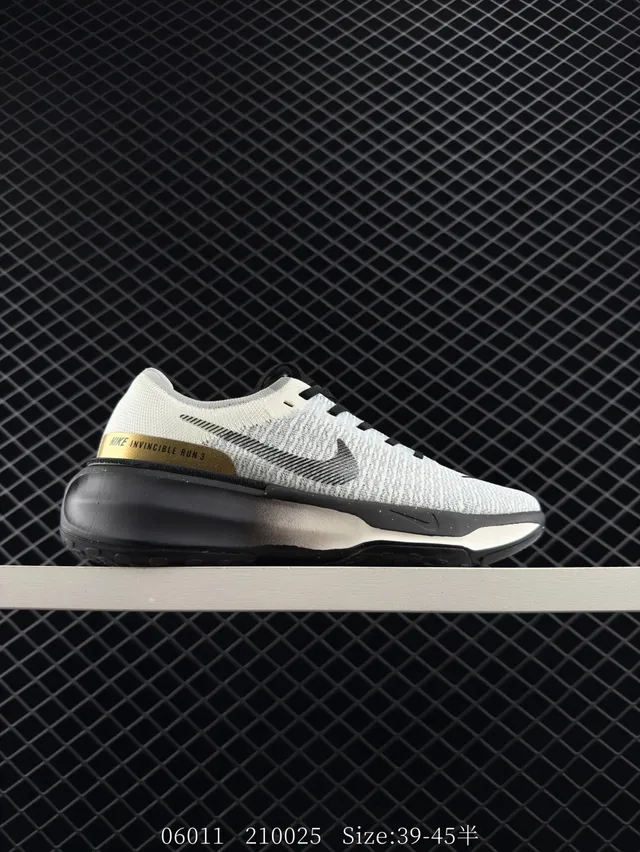 Nike Invincible Run 3 White Black Gold Running Shoes 6