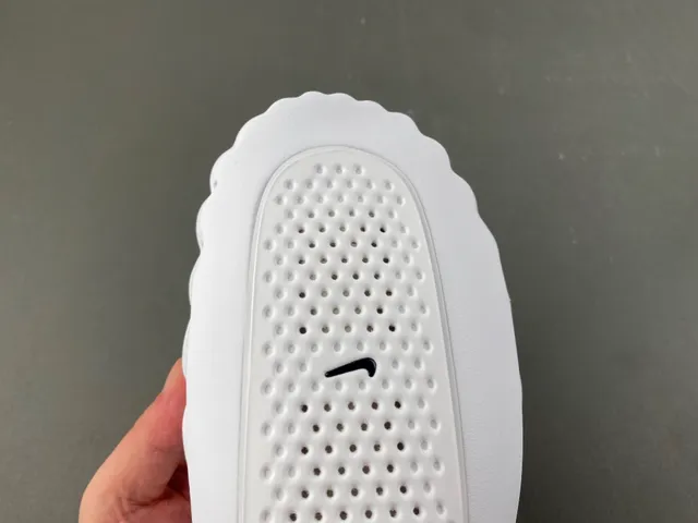 Nike ISPA White Black Molded Wavy Sole Perforated Upper Slippers 4