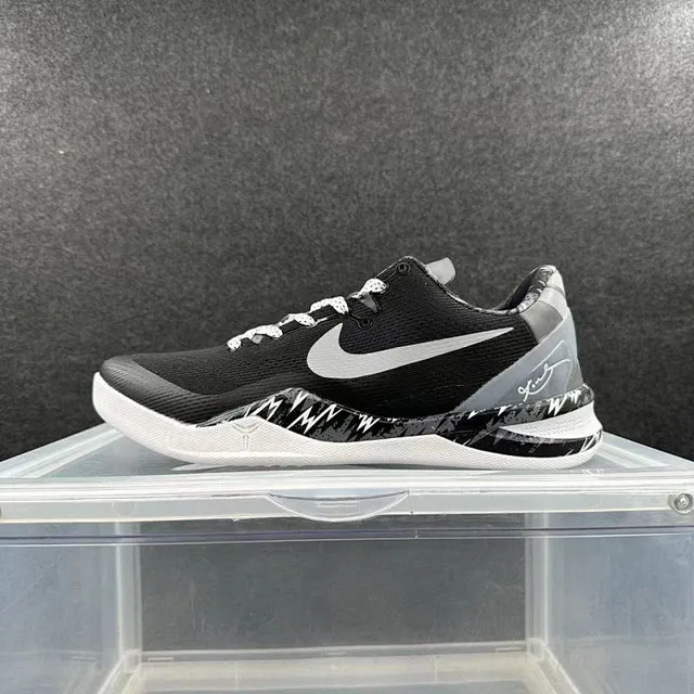 Nike Kobe 8 System Black White Silver Basketball Shoes 2